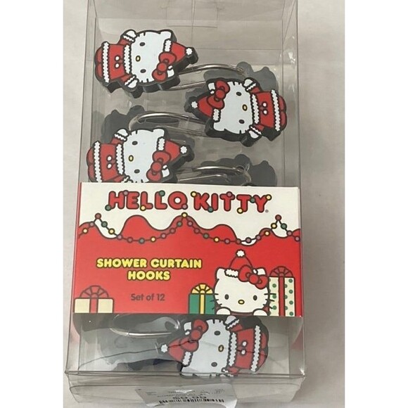 Hello kitty Christmas Shower Curtain and shower hooks set - Picture 5 of 7